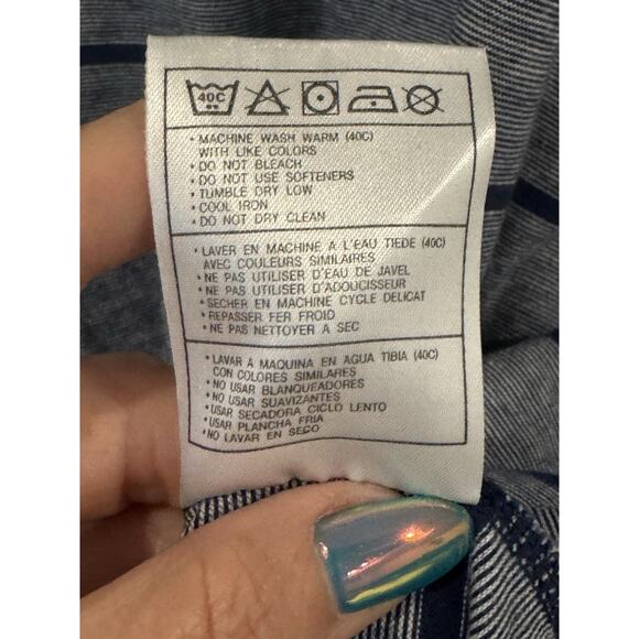 Nike Shirt Mens XL Stripe Blue Polo NFL Dallas Cowboys Star Coach - Picture 8 of 8